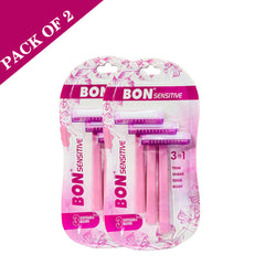 BON Pack of 2 EDGE PRO 3-in-1 Lady Razor