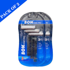 BON Pack of 2 EDGE PRO 3-in-1 Men’s Razor