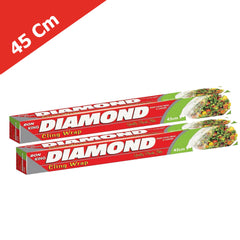 Bon Pack of 2 Diamond Cling Wrap 45cm x 21 Meters – Premium Stretchable Food Wrap for Freshness & Storage.