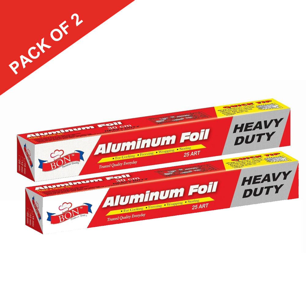 Bon Aluminium Pack of 2 Foil Sheet for Kitchen – Premium Quality for Cooking, Baking, and Storage.
